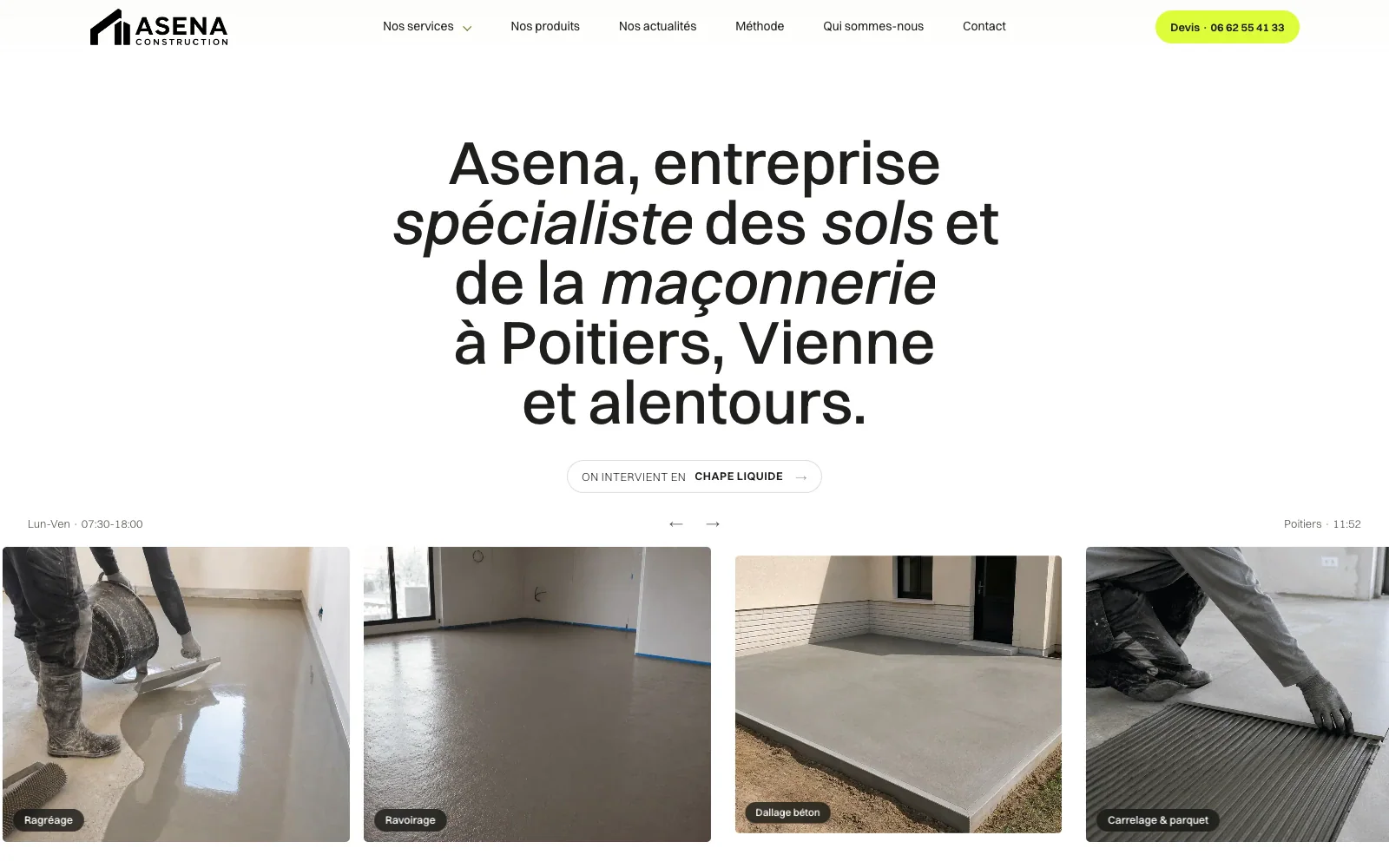 Site Asena : sols et maçonnerie