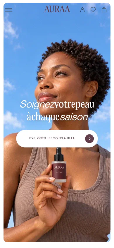 La boutique Auraa sur mobile