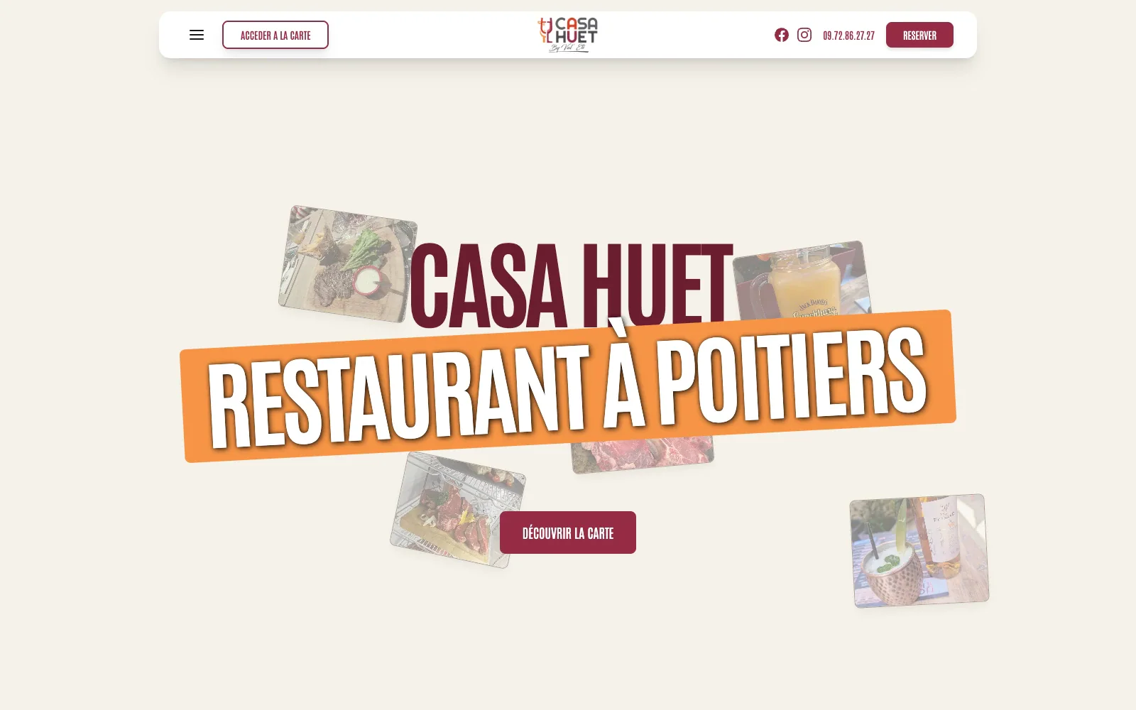 Site vitrine du restaurant Casa Huet réalisé par Balrog