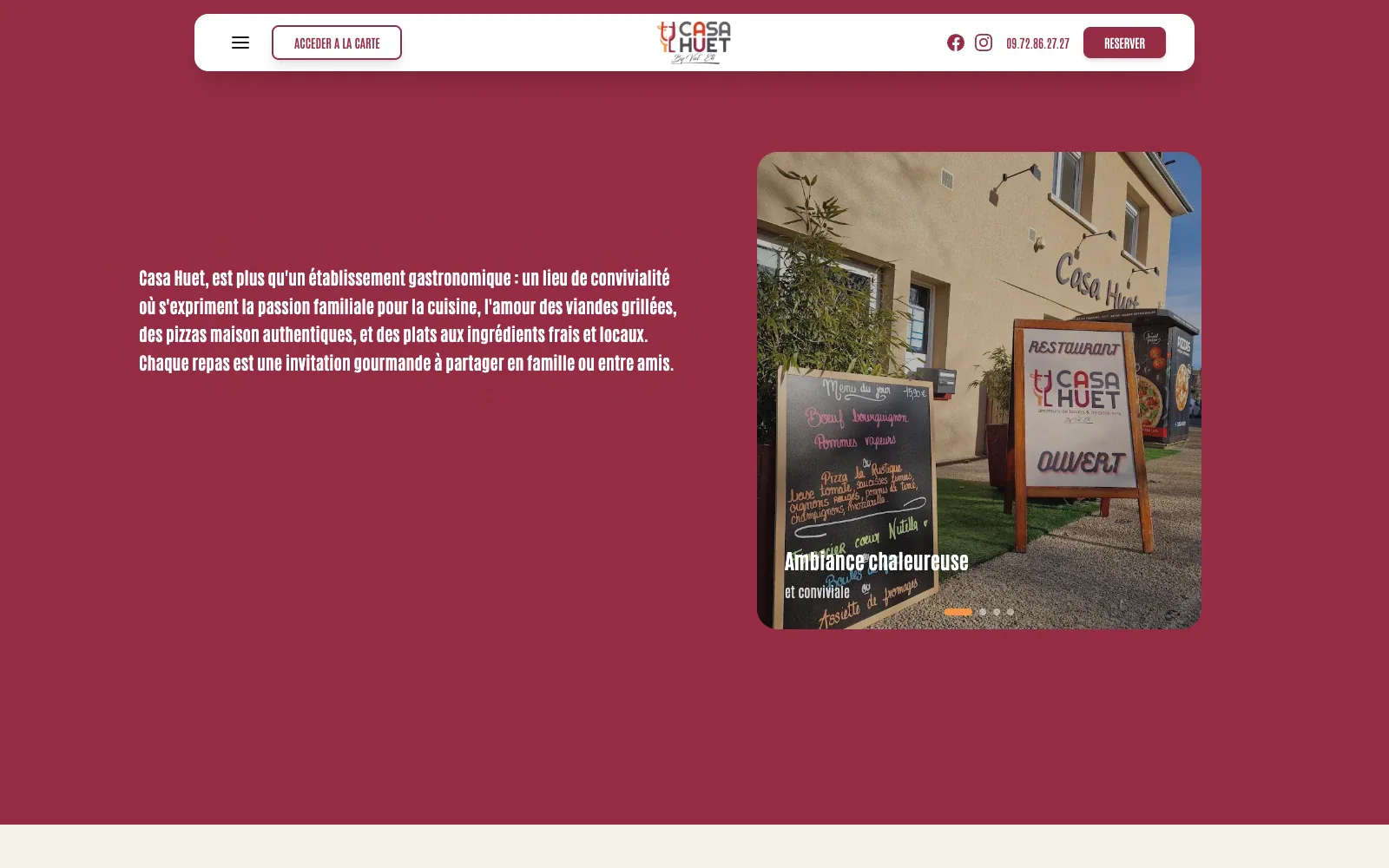 Présentation et ambiance du restaurant Casa Huet